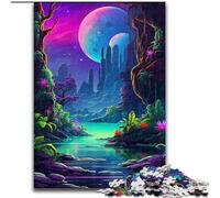 Puzzle 1000 pièces pour Adultes Planète néon colorée en Bois, pour Les Parents, Les Amoureux et Les Amis - 14 Ans et Plus 50x75cm pour Un Jeu interactif en Famille