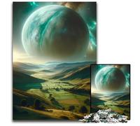 Puzzle 1000 pièces pour Adultes Planète Verte 14 Puzzles en Bois Activité familiale Cassetête Décoration d'intérieur Cadeau de Vacances 1000 pièces (75 x 50 cm)