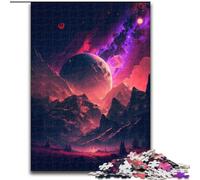 Puzzle 1000 pièces pour Adultes, planètes et Montagnes colorées, en Bois, idéal pour s'amuser en Famille, se détendre et Offrir des Cadeaux de Noël. 50x75cm, idéal pour Les Adolescents