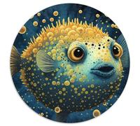 Puzzle 1000 pièces pour Adultes Poisson-Globe, 1000 pièces, Puzzle Rond, Jouet éducatif pour Adolescents, décoration de Bureau à Domicile, 1000 pièces (67,5x67,5cm)