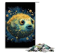 Puzzle 1000 pièces pour Adultes Poisson Globe Poisson Puzzle Animal pour Jeu Éducatif Défi Jouet Illustration Cadeau 75x50cm