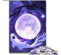 Puzzle 1000 pièces pour Adultes Poisson Koi de l'espace en Bois, pour Noël et Le Nouvel an, Cadeau de Vacances 50x75cm pour Les fêtes, Les Anniversaires et Les soirées Jeux en Famille.