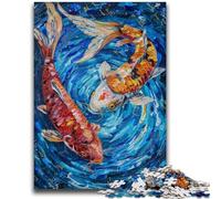 Puzzle 1000 pièces pour Adultes Poissons Koi pour Les 14 Ans et Plus pour Le Plaisir en Famille et Les soirées de Jeux Jouets Cadeaux 26x38cm