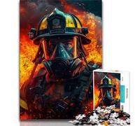 Puzzle 1000 pièces pour Adultes Pompier Art 1000 pièces pour Adultes, Jeu Stimulant pour Toute la Famille pour Femmes, Cadeaux pour Hommes (Taille 38x26cm)