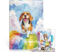 Puzzle 1000 pièces pour Adultes Pont Arc-en-Ciel de Beagle Compétition de Vitesse Manuelle De Superbes Cadeaux et Jouets 38x52cm