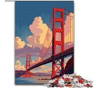Puzzle 1000 pièces pour Adultes, Pont de San Francisco, Jeu Familial, décoration d'intérieur Unique et Cadeaux pour Les 14 Ans et Plus (Taille 50x75cm)
