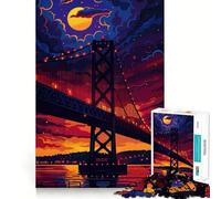 Puzzle 1000 pièces pour Adultes,Pont Lumineux,décoration Facile à Nettoyer,Jeu d'exercice cérébral,Moment de détente,Jeu Amusant pour Un Anniversaire (38x52cm)