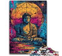 Puzzle 1000 pièces pour Adultes Pop-Art Bouddha doré Amusement en Famille Idéal comme Cadeau pour Toute la Famille à partir de 14 Ans 50x75cm