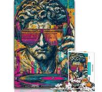 Puzzle 1000 pièces pour Adultes Pop-Art Michel-Ange Statue de David pour Adultes 1000 pièces idéal comme Cadeau pour Toute la Famille de 14 Ans et Plus (50x75cm)