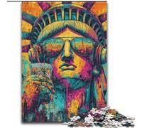 Puzzle 1000 pièces pour Adultes Pop Art Statue de la Liberté Puzzle Casse-tête Stimulant, activité familiale, décoration intérieure, Cadeau de Noël (Taille 26x38cm)