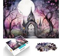 Puzzle 1000 pièces pour Adultes Porte de château enchantée et fantaisiste à l'aquarelle Jeu Pratique Décoration Parfaite 75x50cm