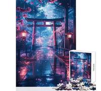 Puzzle 1000 pièces pour Adultes Porte Sakura Torii Jeu éducatif pour Un Anniversaire Jeu Relaxant Collection d'artistes Beaux-Arts Format 38x52cm