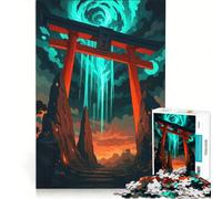 Puzzle 1000 pièces pour Adultes - Porte Torii avec lumière céleste Jouet éducatif améliore la mémoire Cadeau Unique pour Un Anniversaire ou Noël 38x52cm