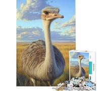 Puzzle 1000 pièces pour Adultes Portrait d'autruche Activités ludiques à la Maison Jeu Anti-Stress et Casse-tête pour Les 14 Ans et Plus (38x26cm)