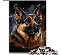 Puzzle 1000 pièces pour Adultes, Portrait de Berger Allemand, Jouets éducatifs, Jeux Anti-Stress, décoration d'intérieur Unique et Cadeaux (Taille 26x38cm)