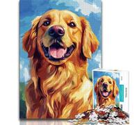 Puzzle 1000 pièces pour Adultes, Portrait de Golden Retriever, 1000 pièces pour Adolescents, Jeu Stimulant, idéal comme Cadeau pour Toute la Famille (Taille 75x50cm)