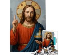 Puzzle 1000 pièces pour Adultes Portrait de Jésus-Christ avec Globe terrestre Jeu addictif pour cultiver la Patience Jeu Familial Amusant Cadeau Original (Dimensions 38x26cm)