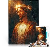 Puzzle 1000 pièces pour Adultes Portrait de Jésus-Christ Jouets de Jeu pour Cadeau Familial Améliorer la mémoire 52x38cm