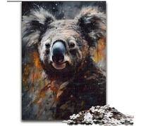 Puzzle 1000 pièces pour Adultes, Portrait de Koala à l'huile, en Bois, pour Les Parents, Les Amoureux et Les Amis - 14 Ans et Plus, 50x75cm, Jeu interactif en Famille