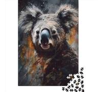 Puzzle 1000 pièces pour Adultes, Portrait de Koala à l'huile, Puzzle en Bois pour Enfants, Jouets de Divertissement Familial, 1000 pièces (75 x 50 cm)