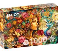 Puzzle 1000 pièces pour Adultes - Portrait de la Terre mère et Nature d'automne | Finition Mate antireflet | Puzzle Amusant et exigeant | 68 x 48 cm | Cadeau Original | Enjoy
