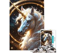 Puzzle 1000 pièces pour Adultes Portrait de Licorne céleste Jeu éducatif à Assembler Décoration Murale Convient aux Personnes de 14 Ans et Plus (38x26cm)