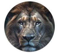 Puzzle 1000 pièces pour Adultes, Portrait de Lion, Yeux clairs, Puzzle Rond de 1000 pièces, activité familiale, décoration d'intérieur, Cadeau de Vacances (67,5x67,5cm)