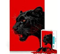 Puzzle 1000 pièces pour Adultes Portrait de panthère Noire Jeu à articulations Pointues,Jouet de résolution de problèmes,Moment de détente et de Divertissement,décoration de Noël (38x26cm)