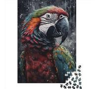 Puzzle 1000 Pièces pour Adultes, Portrait de Perroquet Coloré, Puzzle en Bois pour la Famille, Défi Mental, 1000 Pièces (75x50cm)