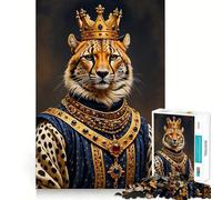 Puzzle 1000 pièces pour Adultes,Portrait du Roi guépard,Jeu d'adresse et de réflexion, pour se détendre et Passer Un Moment agréable (38x26cm)