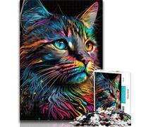 Puzzle 1000 pièces pour Adultes Portrait d'un Beau Chat 1000 pièces pour Adultes, Jeu Stimulant, idéal comme Cadeau pour Toute la Famille 26x38cm