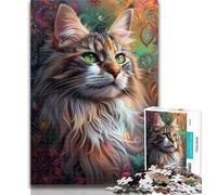 Puzzle 1000 pièces pour Adultes, Portrait d'un Beau Chat, Puzzle 1000 pièces pour Adultes et Adolescents, Jouets éducatifs, Jeux Anti-Stress, Superbes Cadeaux et Jouets 26x38cm