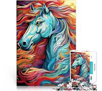 Puzzle 1000 pièces pour Adultes Portrait d'un Cheval Jouet éducatif d'apprentissage Liste de souhaits avec Le Père Noël 75x50cm