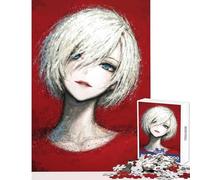 Puzzle 1000 pièces pour Adultes Portrait d'une Jeune Fille d'anime aux Cheveux Blancs Jeu éducatif Cadeau d'anniversaire Jeux de détente Collection d'artistes Beaux-Arts Dimensions 38x26cm