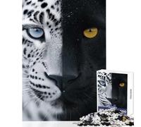 Puzzle 1000 pièces pour Adultes Portrait Duo léopard et panthère Jeu de Construction à Faire soi-même Cadeau d'anniversaire Jeu Relaxant Convient pour la décoration de Bureau Dimensions 50x75cm