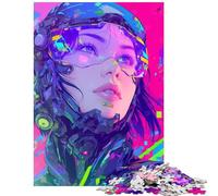 Puzzle 1000 pièces pour Adultes Portrait féminin Cyberpunk Puzzle pour Adolescents Assemblage Difficile et Stimulant Jeu passionnant et Convivial en Famille (75x50cm/1000pcs)