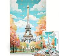 Puzzle 1000 pièces pour Adultes, Poster de Paris, Jeu de réflexion, Anti-Stress, Chaque pièce est Unique 38x52cm