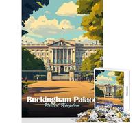Puzzle 1000 pièces pour Adultes Poster du Palais de Buckingham Jeu Anti-Stress Idée Cadeau et Divertissement Chaque pièce est Unique Dimensions 50x75cm