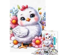 Puzzle 1000 pièces pour Adultes Poule aux Fleurs Jeu Difficile et Stimulant pour se détendre et soulager Le Stress Convient aux Personnes de 14 Ans et Plus (38x52cm)