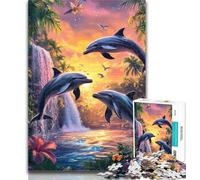 Puzzle 1000 pièces pour Adultes, pour Un Adolescent, Motif Dauphin de rêve, décoration Murale Artistique et idée Cadeau d'anniversaire pour Les Amis, pour la Maison ou Le Bureau 26x38cm