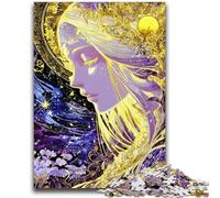 Puzzle 1000 pièces pour Adultes, pour Une Belle Fille dorée, Anti-Stress, Vacances à la Maison, avec Affiche et fiche de Questions-réponses Assorties, 26x38cm