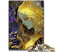 Puzzle 1000 pièces pour Adultes, pour Une Belle Fille dorée, Anti-Stress, Vacances à la Maison, avec Affiche et fiche de Questions-réponses Assorties, 26x38cm