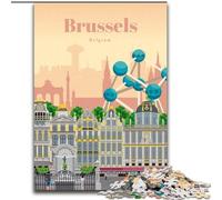 Puzzle 1000 pièces pour Adultes, pour Visiter Bruxelles, idéal comme Cadeau pour Toute la Famille, 26x38cm