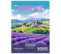 Puzzle 1000 Pièces pour Adultes Provence France Lavender Puzzle, Jouet, Décoration Murale, Analyse Et Logique, Idéal comme Cadeau pour Toute La Famille 52x38cm/1000pcs