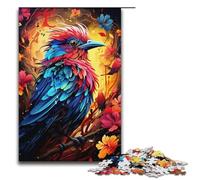 Puzzle 1000 pièces pour Adultes psychédélique coloré avec des Oiseaux aux Couleurs Vives Jeu Pratique 1000 pièces (38 x 26 cm)