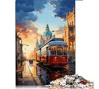 Puzzle 1000 pièces pour Adultes, psychédélisme coloré à Lisbonne Puzzle en Papier, Convient aux Adultes et aux Enfants de Plus de 12 Ans, décoration familiale. Taille : 26X38cm