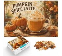 Puzzle 1000 pièces pour Adultes, Pumpkin Spice Latte Illustration | Pour le temps libre à la maison : ce puzzle adulte 1000 pièces peut se faire seul ou se partager en famille.