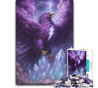 Puzzle 1000 pièces pour Adultes, Purple Eagle with Lightning Bolt Symbol | Choisissez un défi puzzle de janvier pendant les moments d’hiver, pour se concentrer.