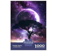 Puzzle 1000 Pièces pour Adultes Purple Galaxy Tree Print Puzzle Casse-tête Difficile, Idéal comme Cadeau pour Toute La Famille 70x50cm/1000pcs