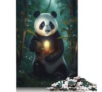 Puzzle 1000 pièces pour Adultes Puzzle 1000 pièces Panda Fantaisie Lampe Lumineuse Puzzles Puzzle en Bois pour Adultes et Adolescents (75 x 50 cm)